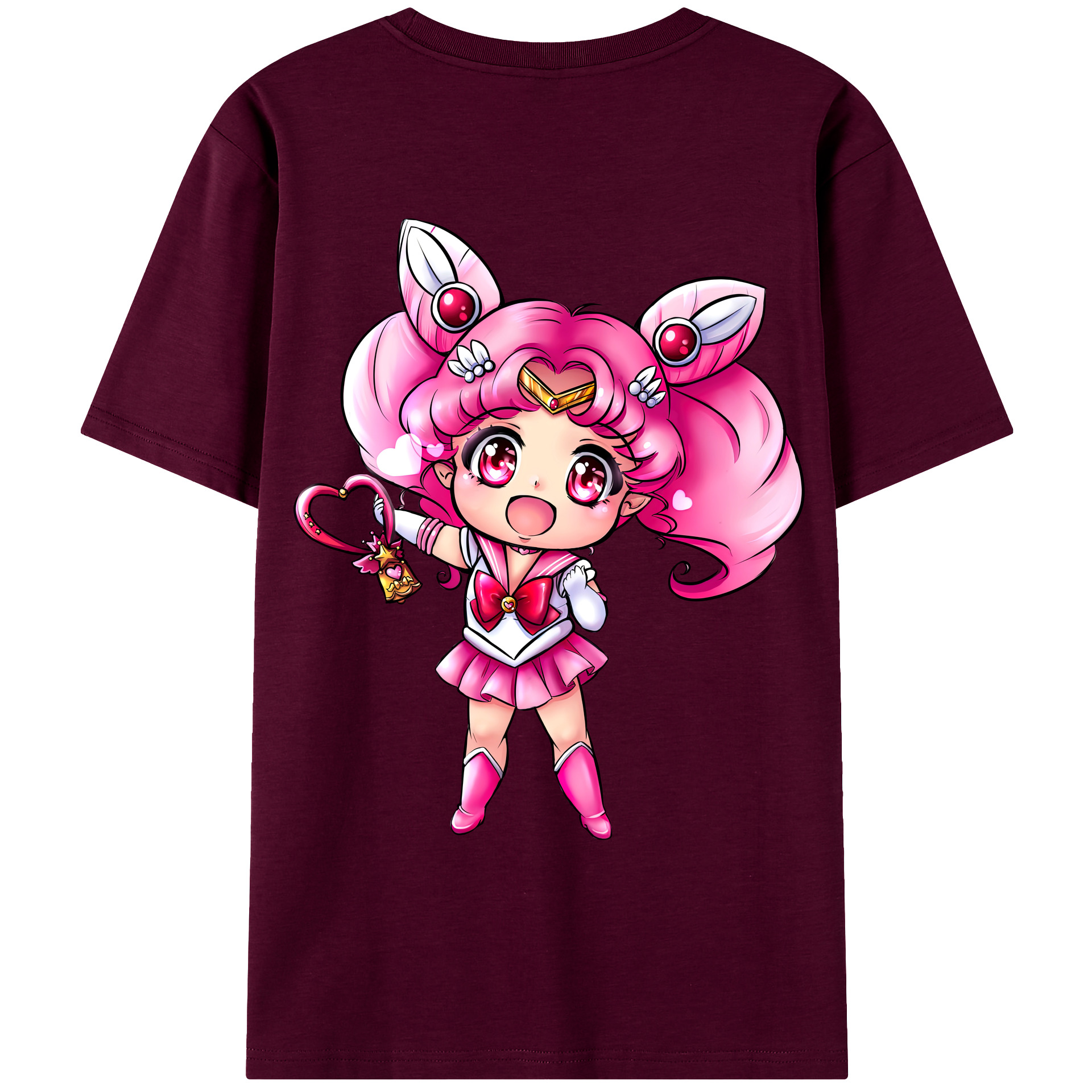 （画像用） 美少女戦士セーラームーン ちびうさ Sailor Moon Chibiusa Tsukino Usagi Small Lady Serenity レディース半袖Tシャツ(バックプリント)